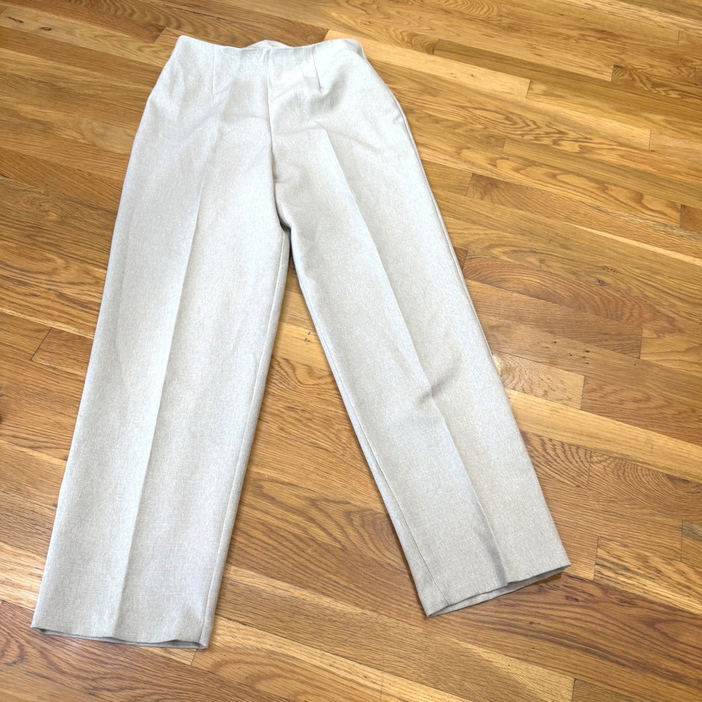 VTG Victoria Ashley New York Oatmeal High Rise‎ Straight Leg Trousers Size 9/10